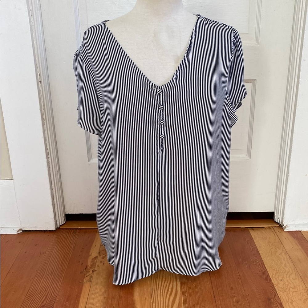 Striped V-Neck Women's Top